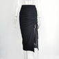 High Waist Slit Pleated Skirt for Women (EU/US Style)