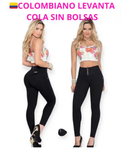 Jeans Colombiano Levanta Cola – Pretina Alta Sin Bolsillos
