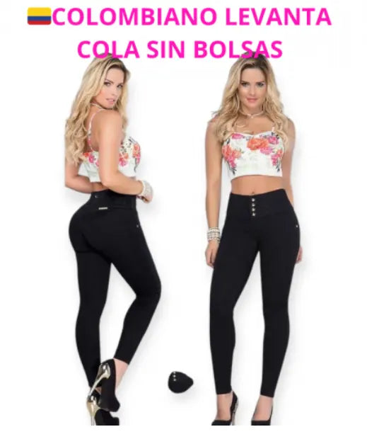 Jeans Colombiano Levanta Cola – Pretina Alta Sin Bolsillos