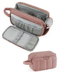 BAGSMART Makeup Bag Travel Makeup Bag Organizer Travel Toiletry Bag for Women Puffy Make Up Bag for Travel Essentials Travel-Size Toiletries Accessories Bottles Brushes (Nude Pink)