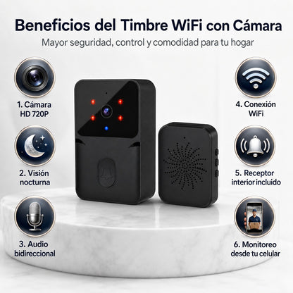 Timbre Inalámbrico WiFi con Cámara – Seguridad para tu Hogar
