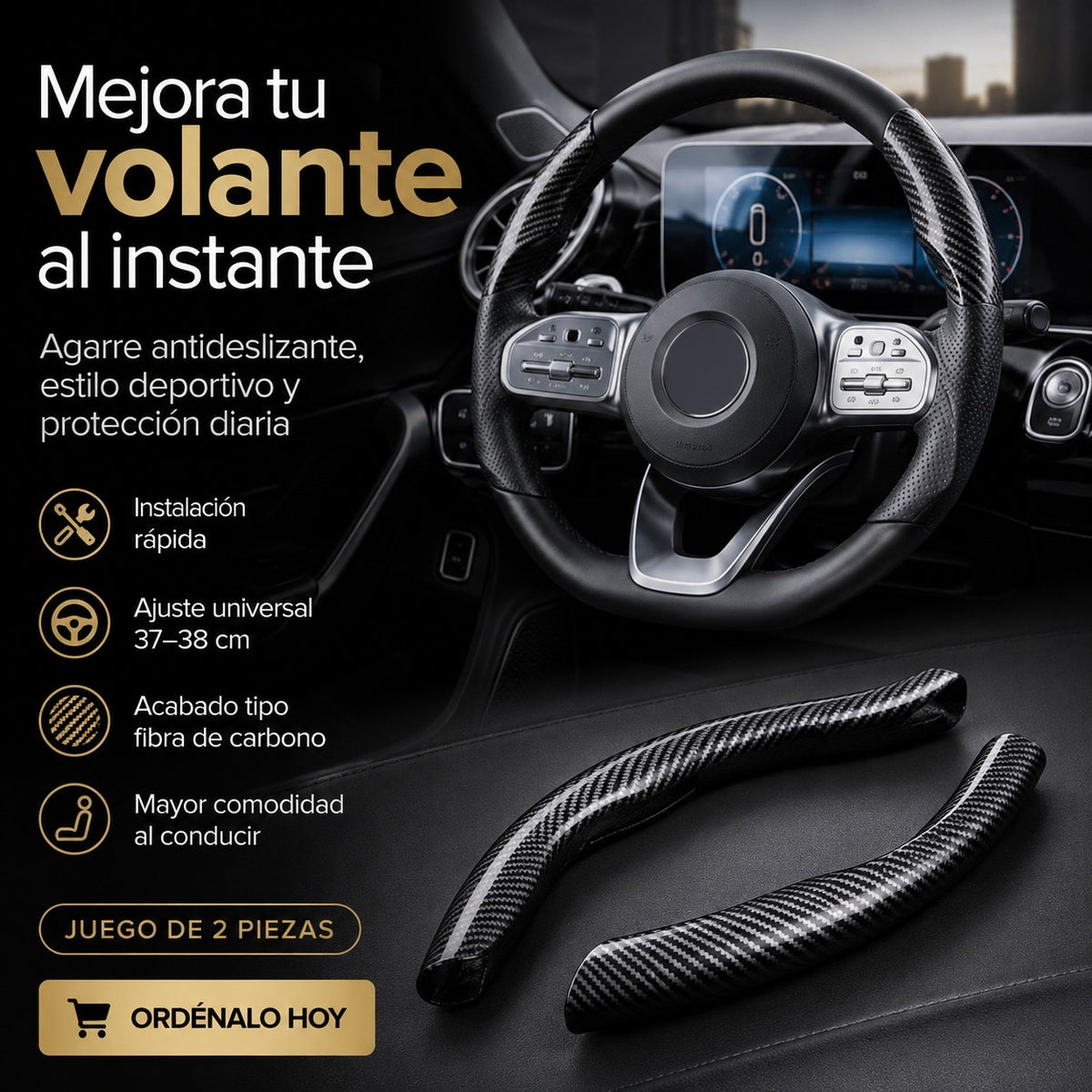 Cubierta Antideslizante para Volante de Auto