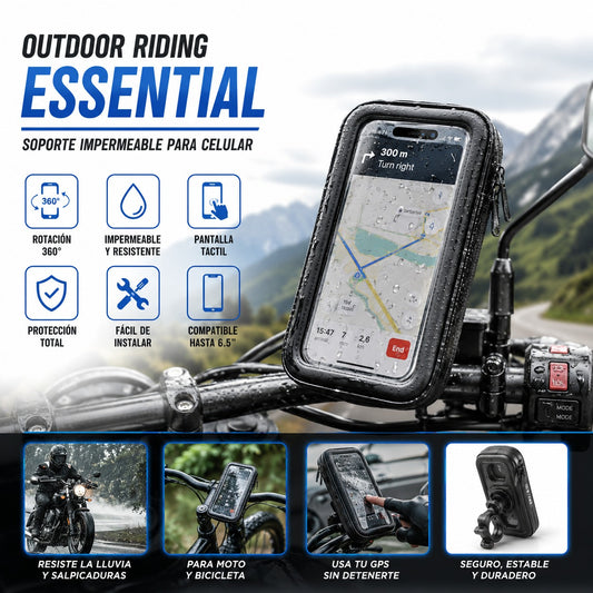 Soporte Impermeable 360° para Moto