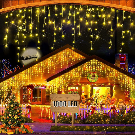Cascada de Luces Solares Navideñas 7.5 m