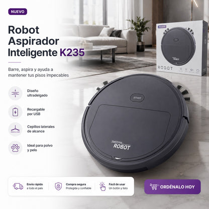 Robot Aspirador Inteligente 3 en 1 – Barre, Aspira y Trapea
