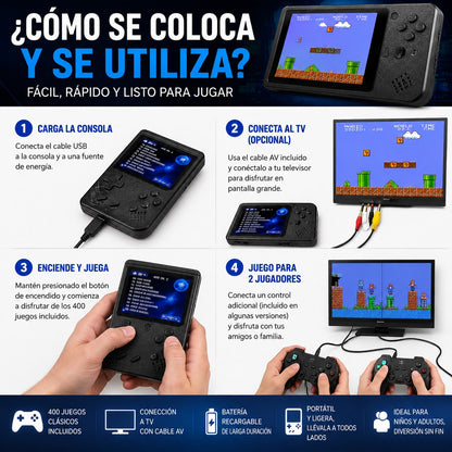 Consola Portátil con 400 Juegos Retro