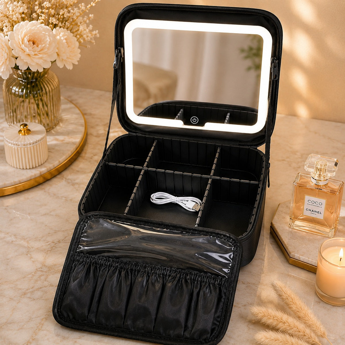 Cosmetiquera con Luz LED – Organizador de Maquillaje