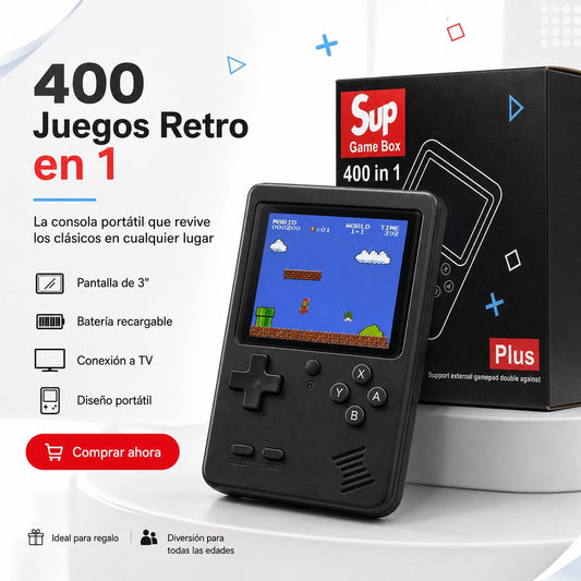 Consola Portátil con 400 Juegos Retro