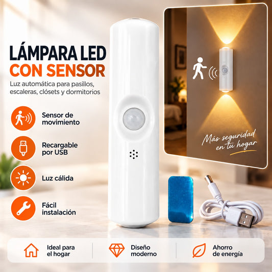 Lámpara LED Compacta con Sensor de Movimiento