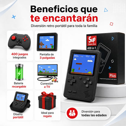 Consola Portátil con 400 Juegos Retro