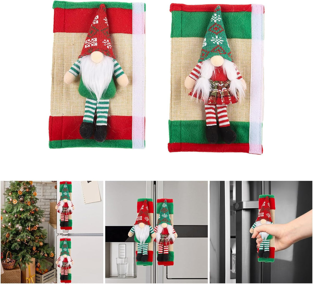 Set Cubre Manillas Gnomos Navideños