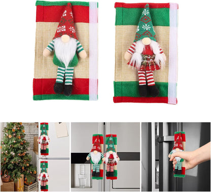 Set Cubre Manillas Gnomos Navideños