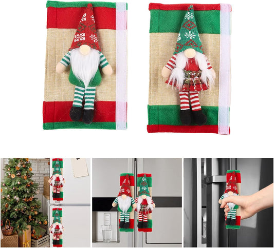 Set Cubre Manillas Gnomos Navideños